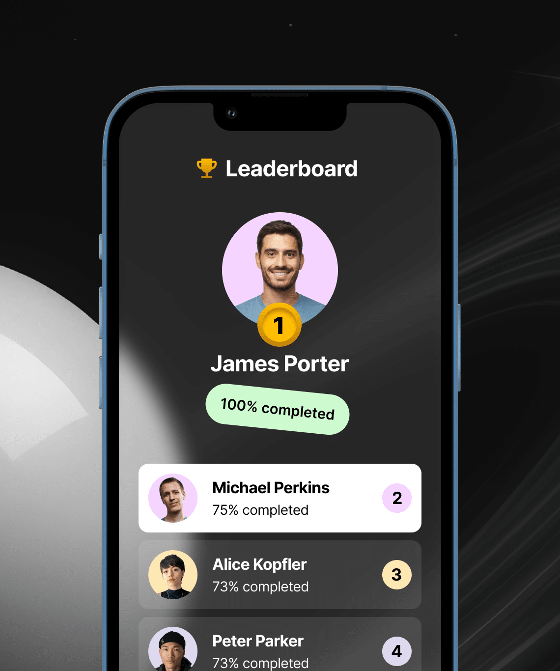 Gamified e-learning leaderboard with course completion rewards