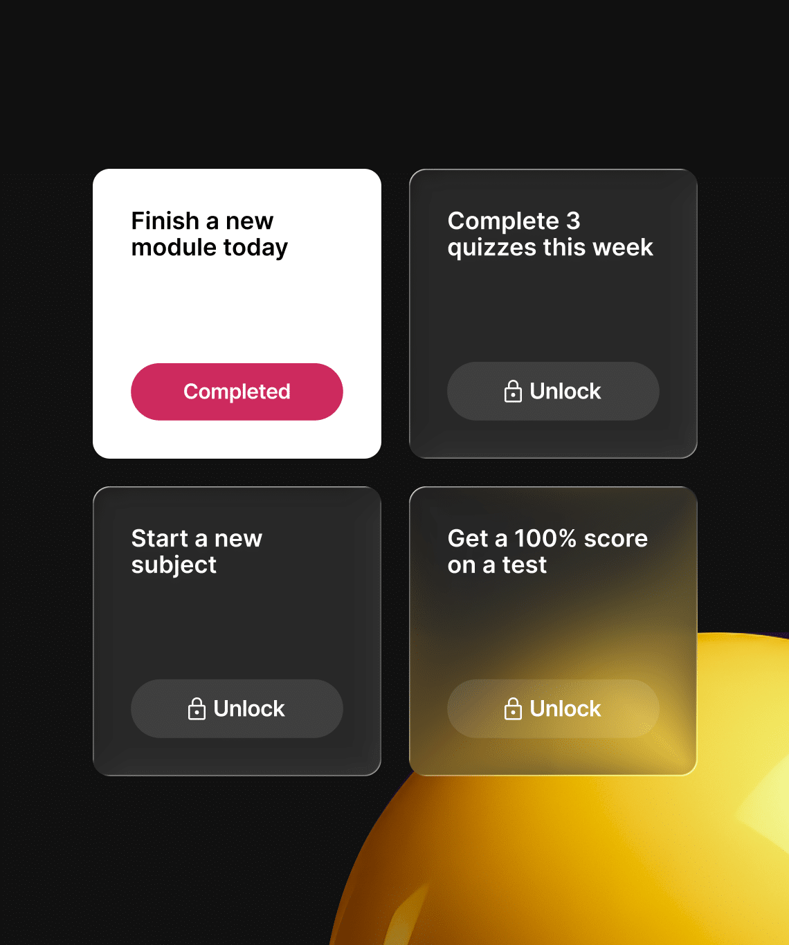 Personalized e-learning challenges with module and quiz rewards
