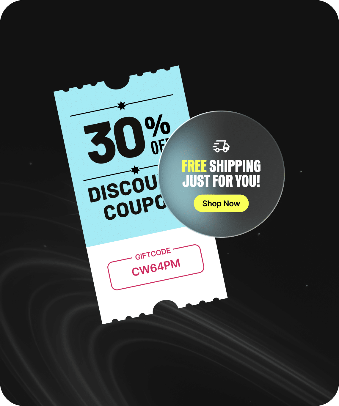 Custom discount coupons and free shipping offers