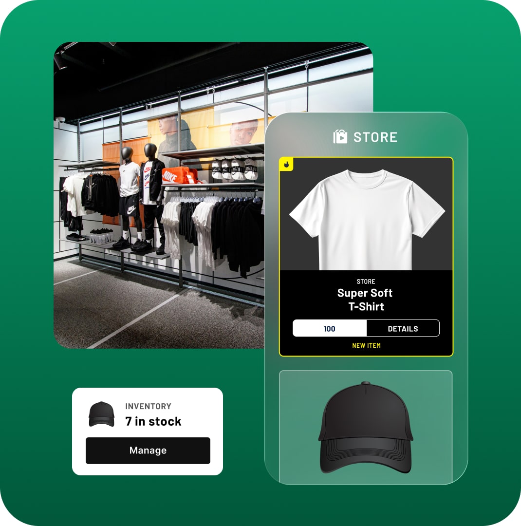 Rewards store inventory management with branded merchandise