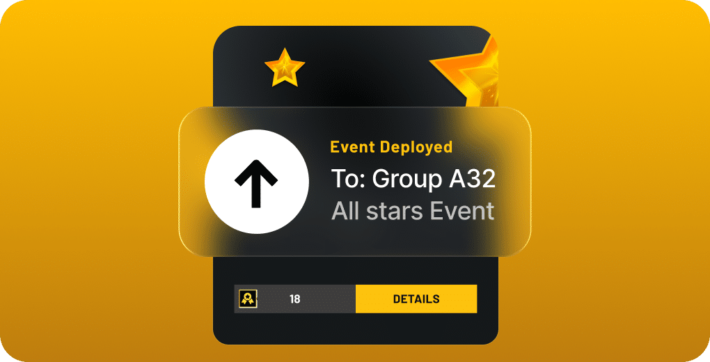 Real time event deployment based on user data