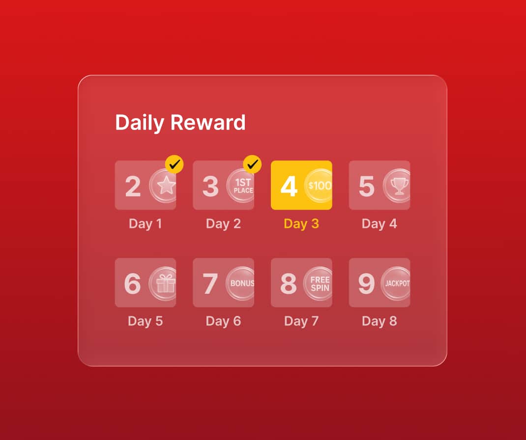 Daily login rewards system with streak bonuses and milestones