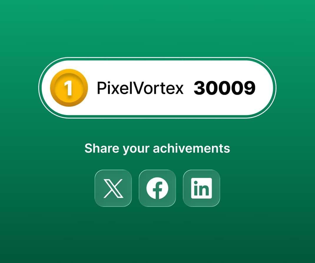 Leaderboard achievement badge with social media sharing options