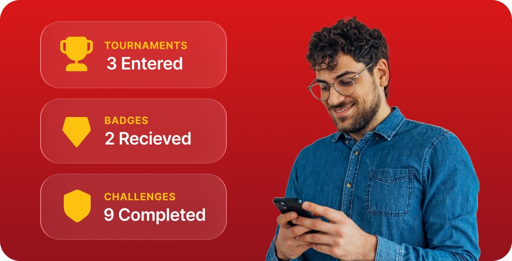 User progress with tournaments Badges and Challenges