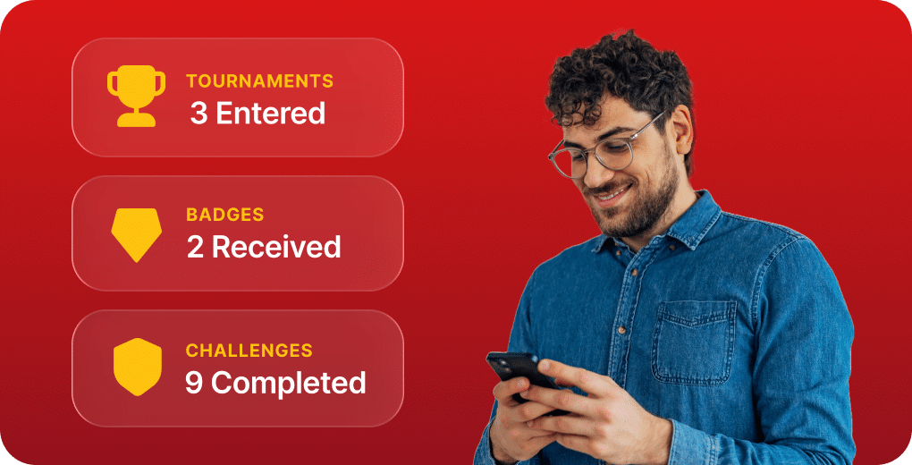 User progress with tournaments Badges and Challenges