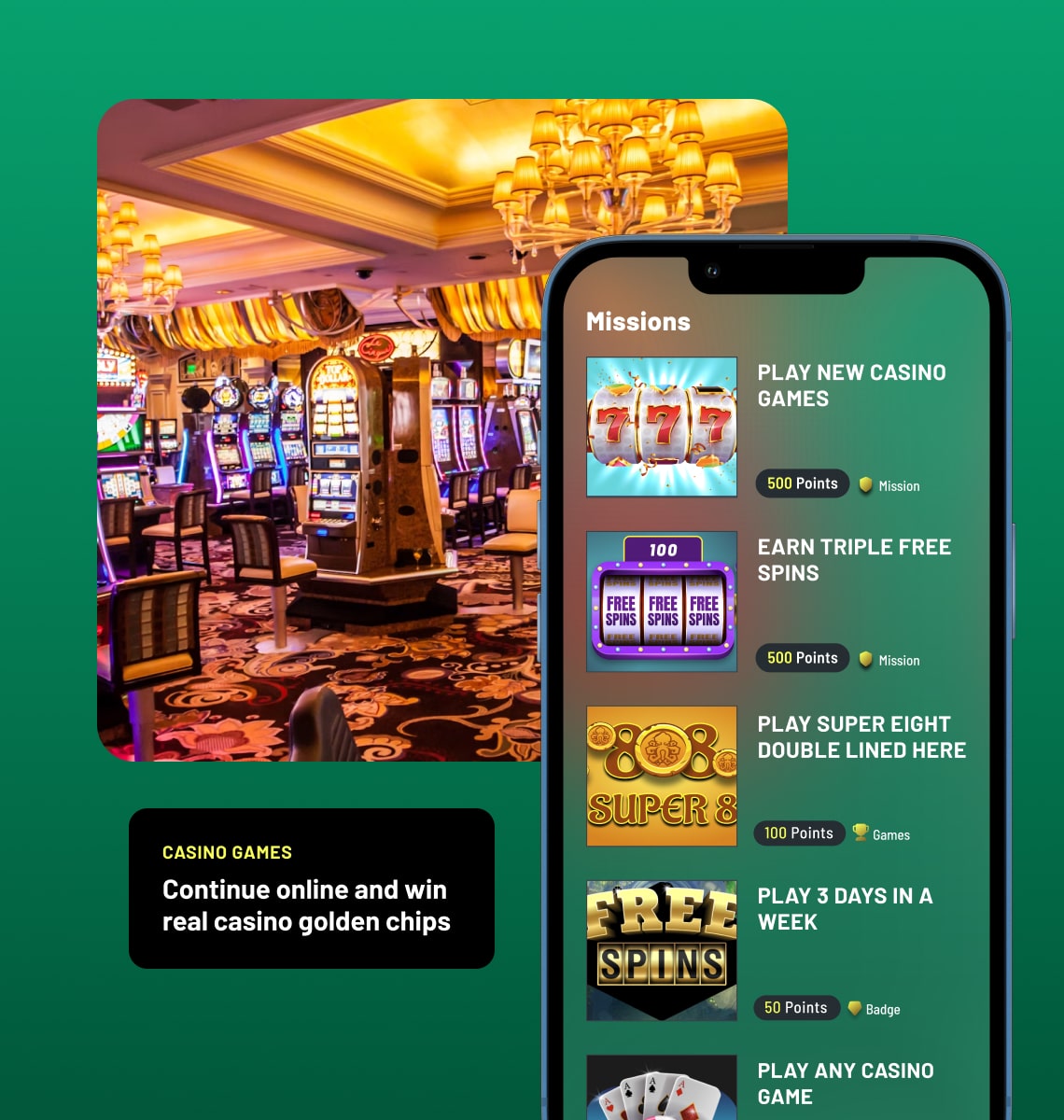 Omni-channel loyalty missions across online and retail casino