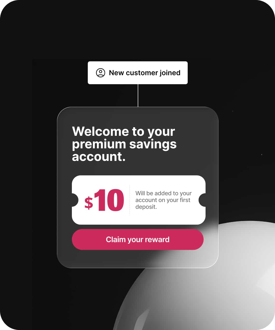 Real time reward offer for new customer signup
