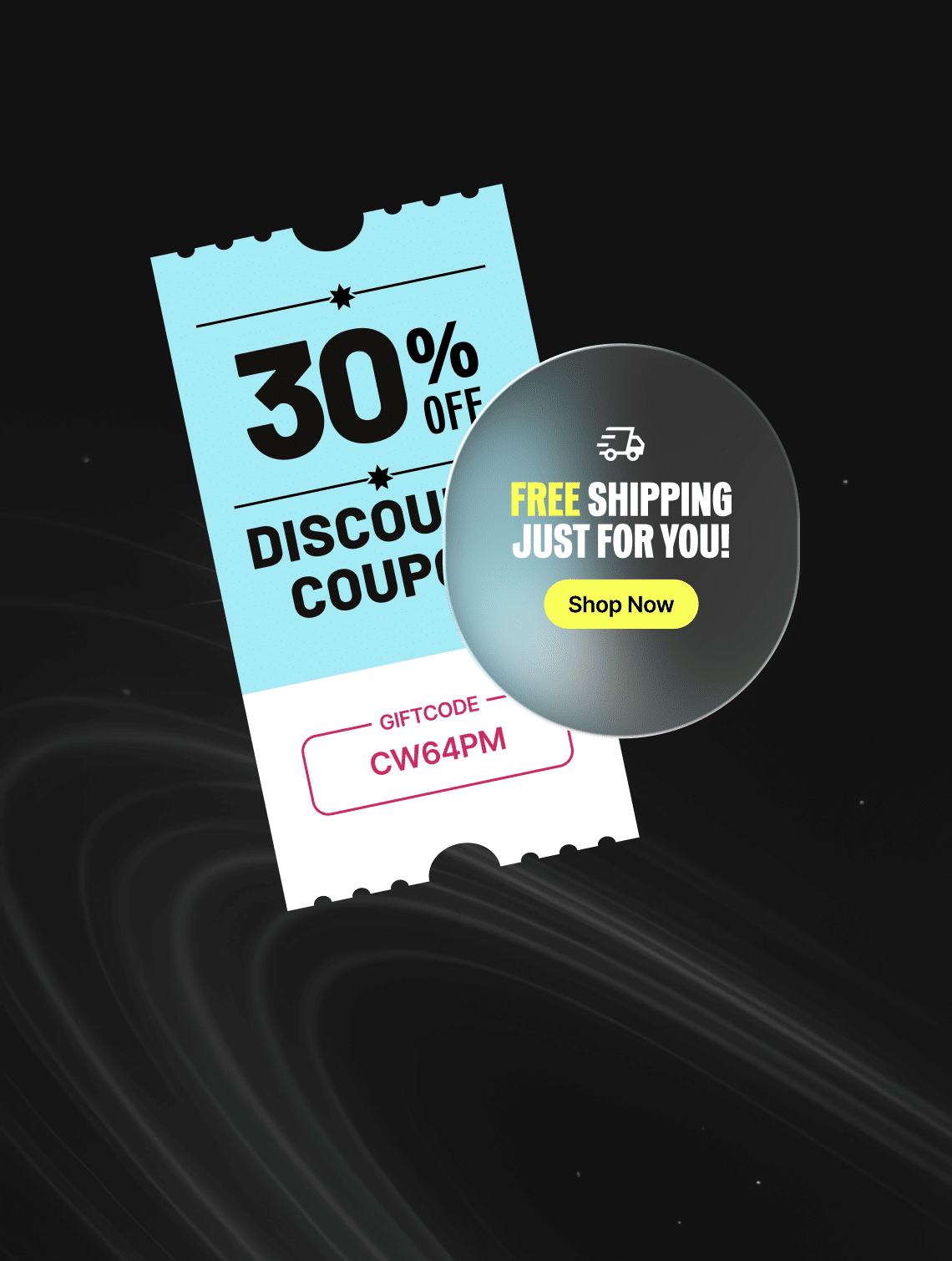 Custom discount coupons and free shipping offers