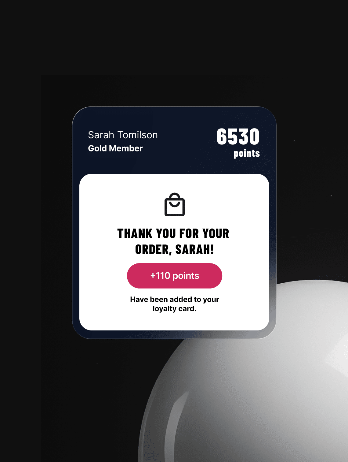 Instant reward confirmation with loyalty points