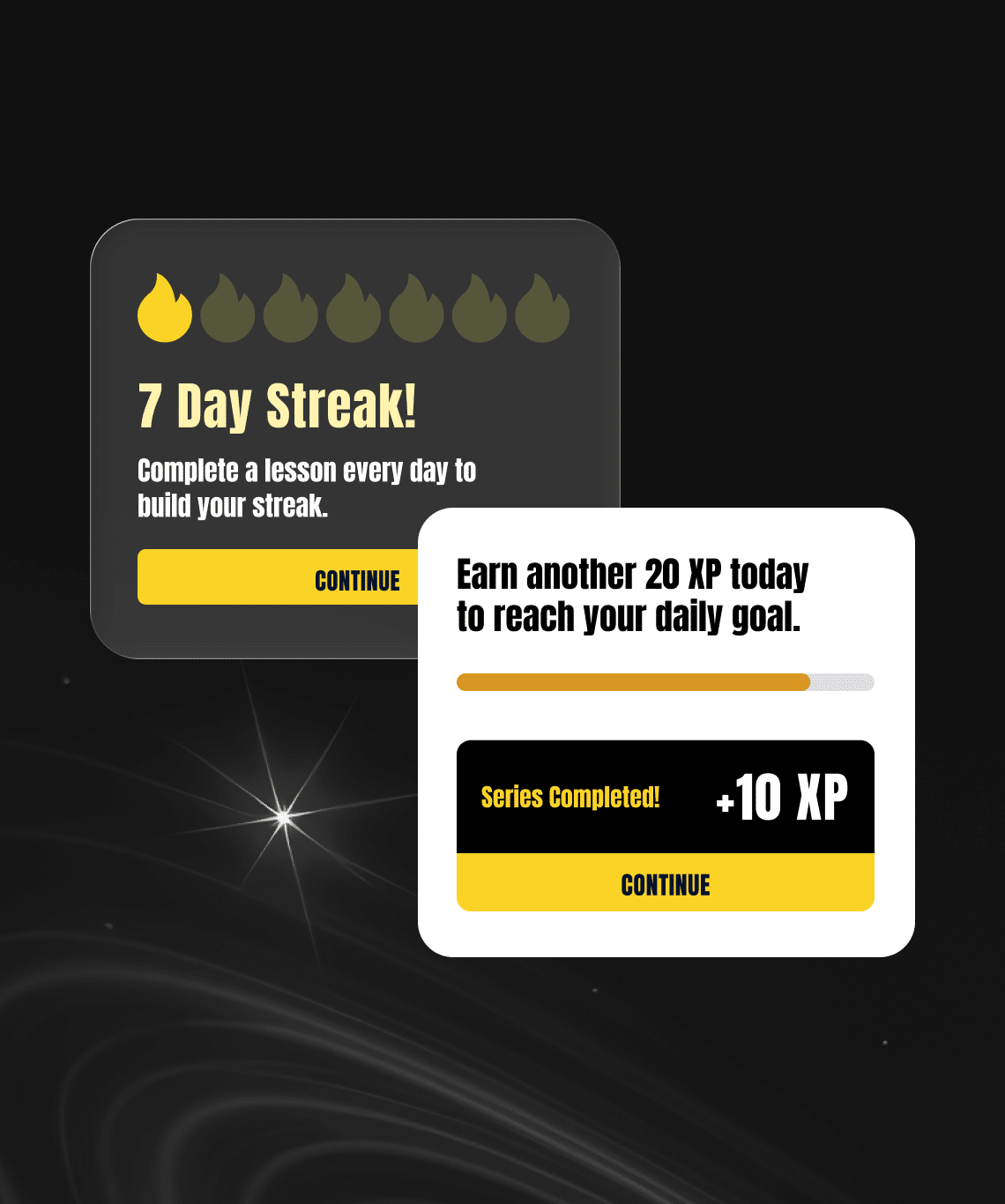 Customizable streaming streak rewards and XP progress system