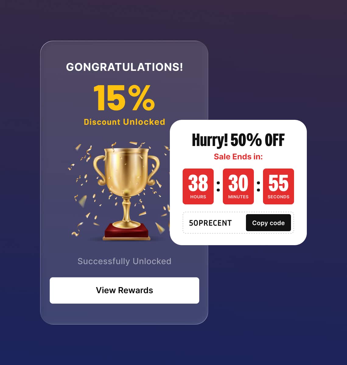 Gamified power up reward with limited-time discount offer