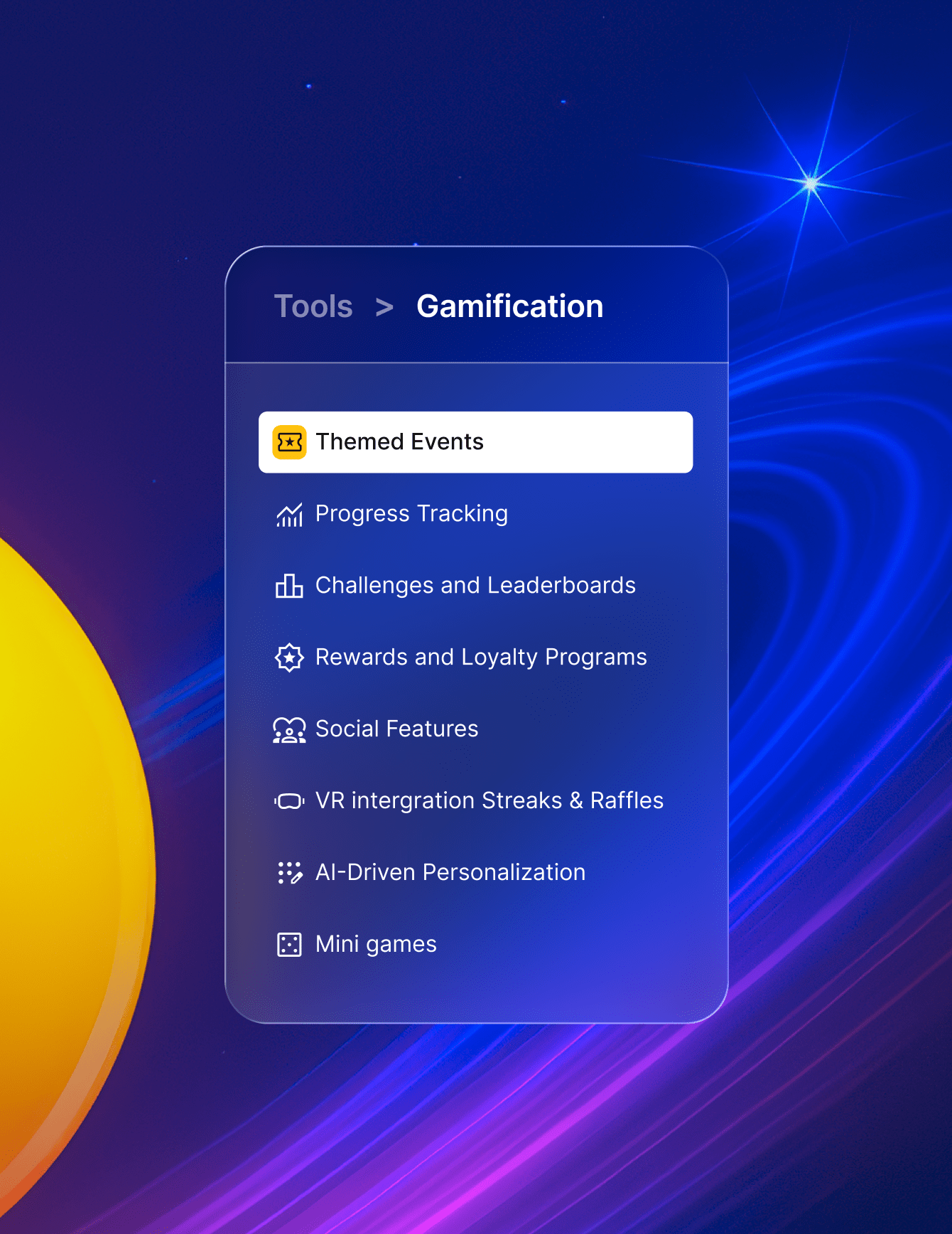 Gamification Tools And Features Panel