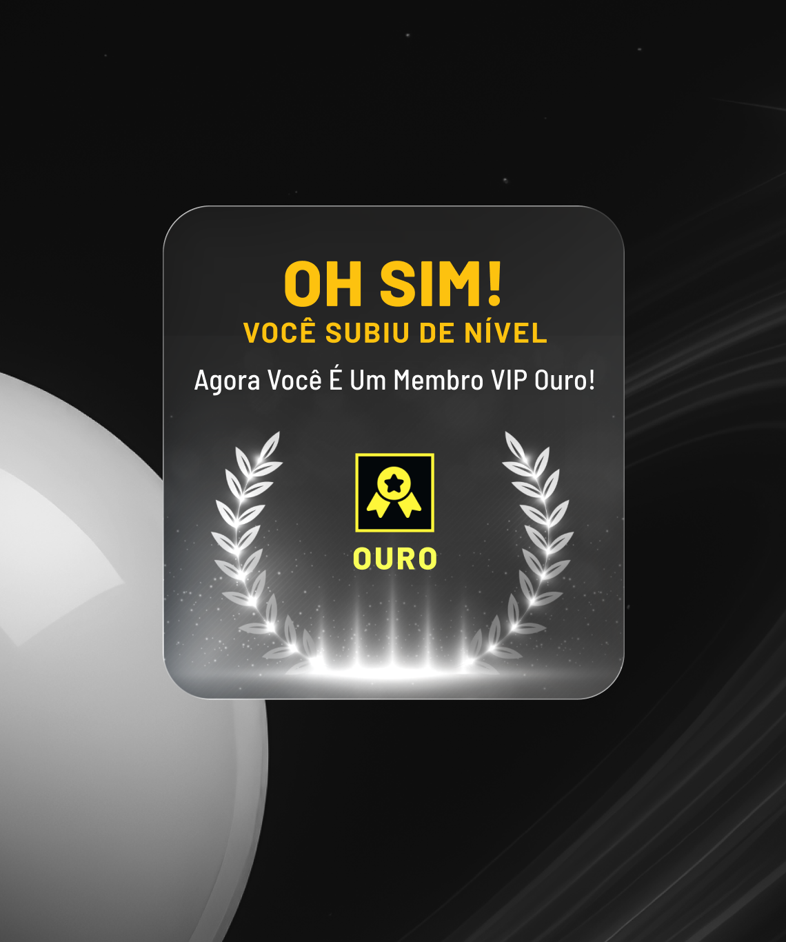 Recompensa de subida de nível do jogador com status VIP ouro