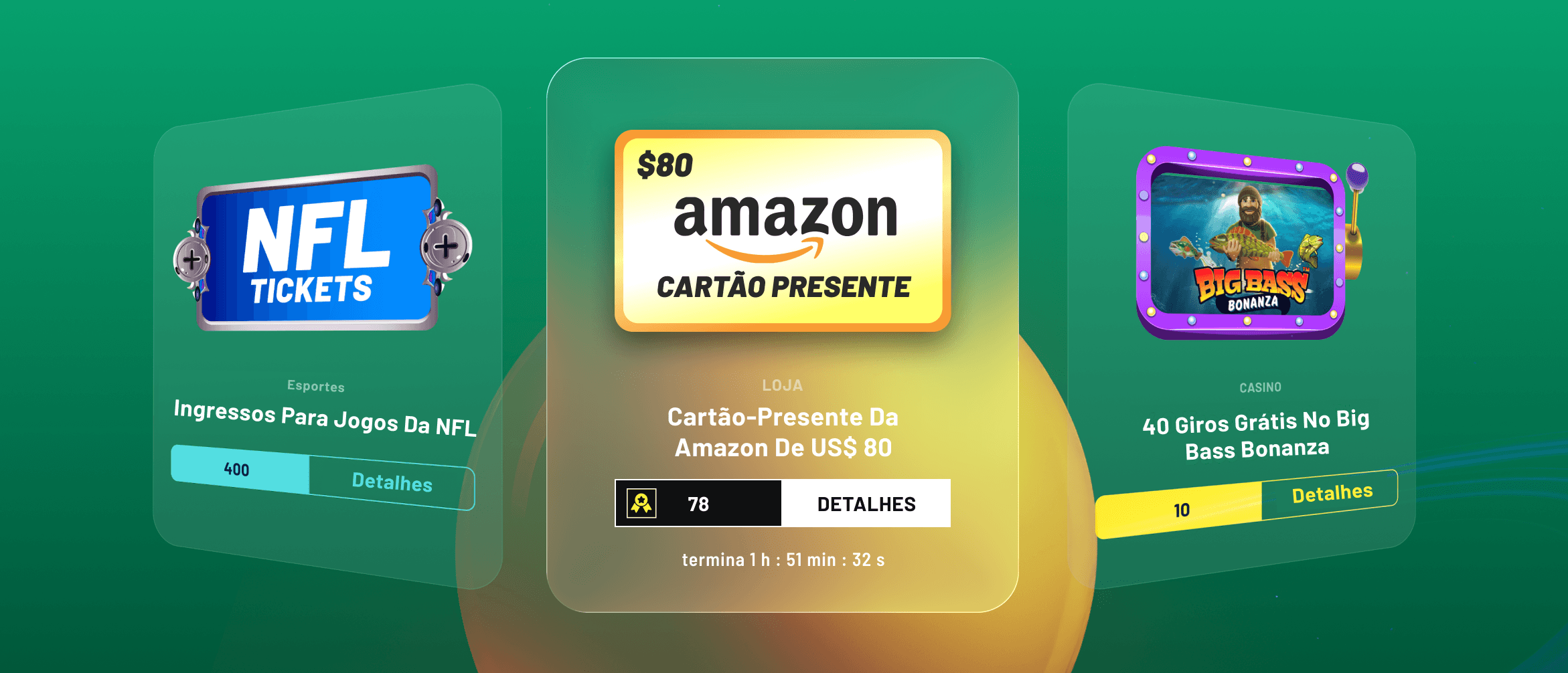 Loja de recompensas com marca com cartões-presente e prêmios de gaming