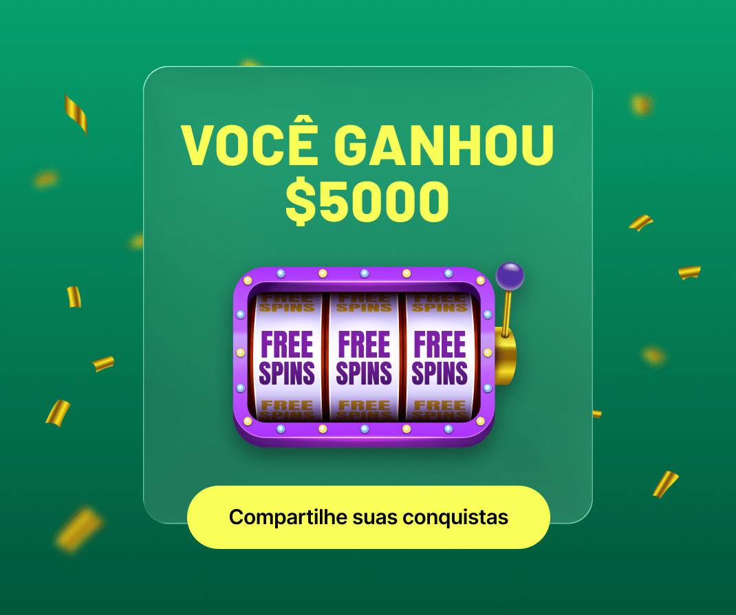 Tela de vitória de cassino com prêmio ganho e popup de recompensa de giros grátis